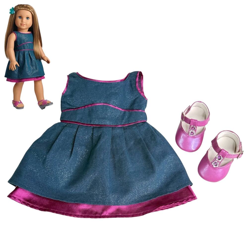 American Girl McKenna Fancy Dress & Flapper Costume Doll Shoes Iridescent Purple